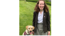 Katie trains a hearing dog for deaf people. Katie trains a hearing dog for deaf people.