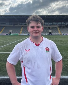 Old Peterite Lucas Oxley Represents England Students in Winning Rugby Match 